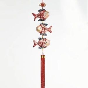 Holiday Lane Lunar New Year Three Fish with Tassel Wall Decor